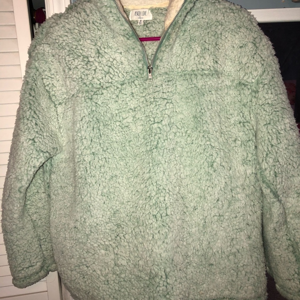 Turquoise quarter zip Sherpa NWOT